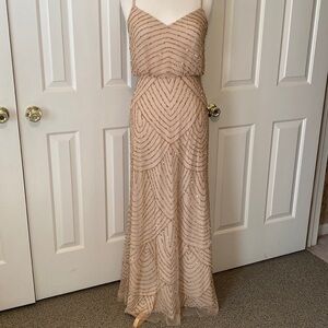 Adrianna Papell Gold Sequin Gown Size 2 in EUC- So Pretty!